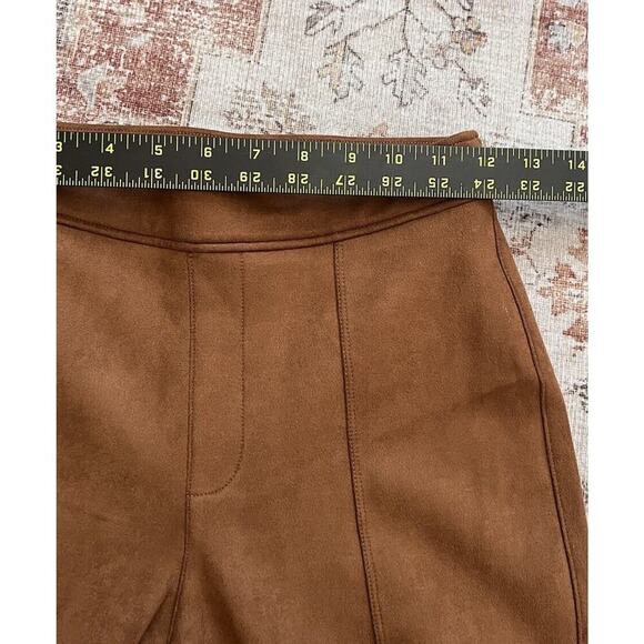 SPANX Faux Suede Flare Pull On Pants Womens Size S Stretch Caramel - Picture 4 of 7